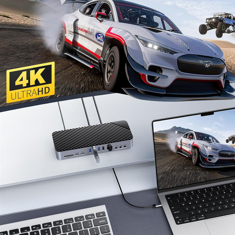 Orico Stacja dokująca USB-C 10 Gbps, 2x DP 4K, HDMI 4K, PD 60W, 6x USB-A, karty SD, audio