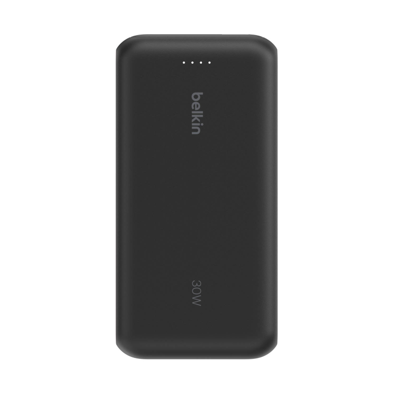 Belkin Powerbank 20 000 mAh, 30W, wbudowany kabel USB-C, USB-C, USB-A, czarny