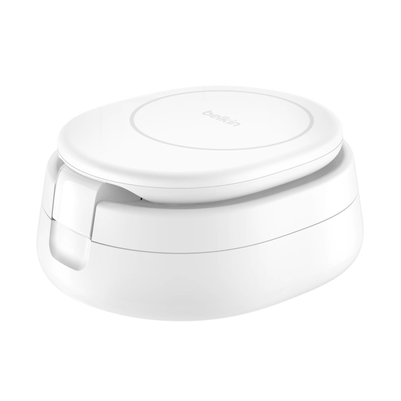 Belkin Ładowarka magnetyczna 2w1, składana, Qi2 15W, zasilacz 30W, biała