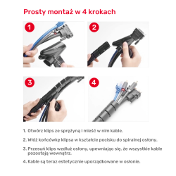 Unitek spiralny organizer na kable, 10 metrów, 22 mm średnicy, czarny