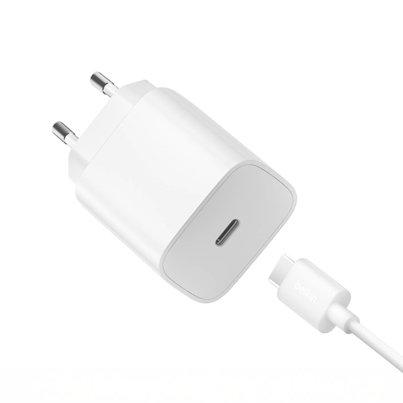Belkin Ładowarka magnetyczna, Qi2 15W, rozkładana, zasilacz 20W, biała