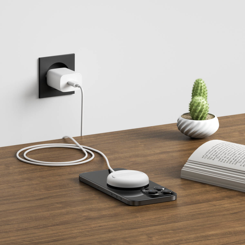 Belkin Ładowarka magnetyczna, Qi2 15W, rozkładana, zasilacz 20W, biała
