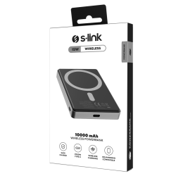 S-Link MG110 Powerbank 10 000 mAh magnetyczny 15W, USB-C PD 20W, szary