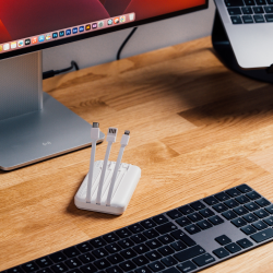 S-Link P104 Powerbank 10 000 mAh z wbudowanymi kablami, HSC 22.5W, PD 20W, biały