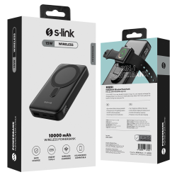 S-Link M1051 Powerbank 10 000 mAh magnes 15 W, HSC 22.5W, PD 20W, QC 3.0, czarny