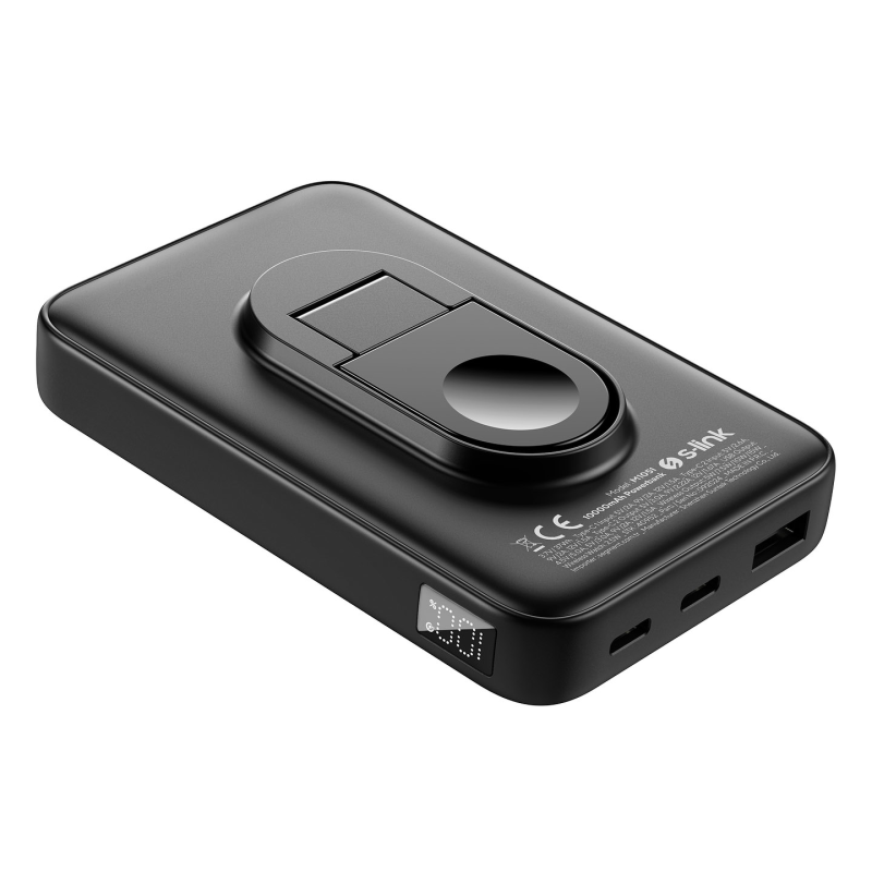 S-Link M1051 Powerbank 10 000 mAh magnes 15 W, HSC 22.5W, PD 20W, QC 3.0, czarny