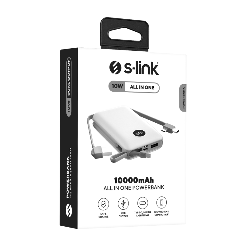 S-link P102 10000mAh PRM 2*USB Type-C All in One Biały
