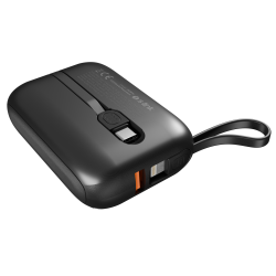 S-Link P109M Powerbank z wbudowanym kablem 10 000 mAh PD 20W QC 18W HSC 22.5W, czarny