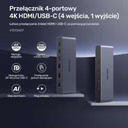 Unitek Przełącznik 4K HDMI/USB-C 4 in 1 out