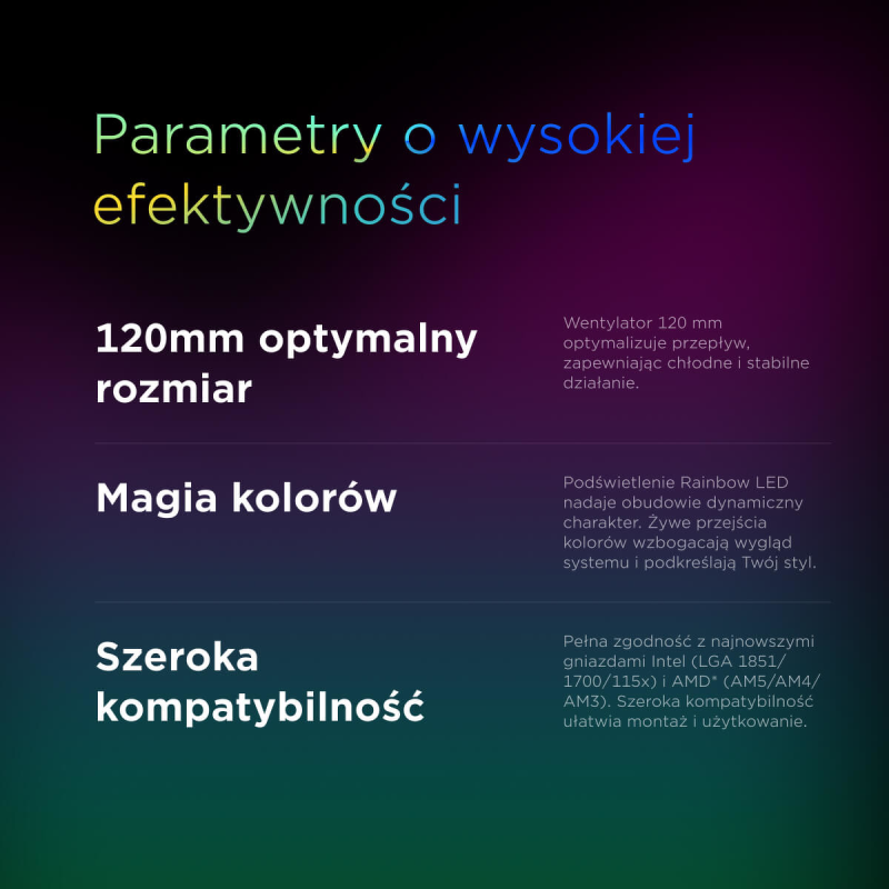 Rampage RM-C04 Coolblade Chłodzenie procesora 120mm LED 1600RPM LGA1700/AM5