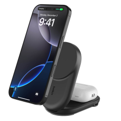 Belkin Ładowarka magnetyczna Qi2 25 W, składana 2w1, zasilacz 45W, czarna