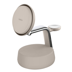 Belkin Ładowarka magnetyczna Qi2 25W, 3w1, zasilacz 45W, kremowa