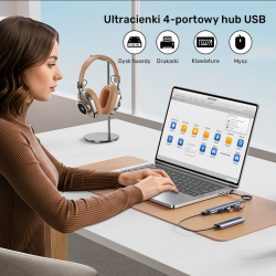 Unitek Kompaktowy hub USB-A 4 w 1 1x 5 Gbps 3x 480 Mbps