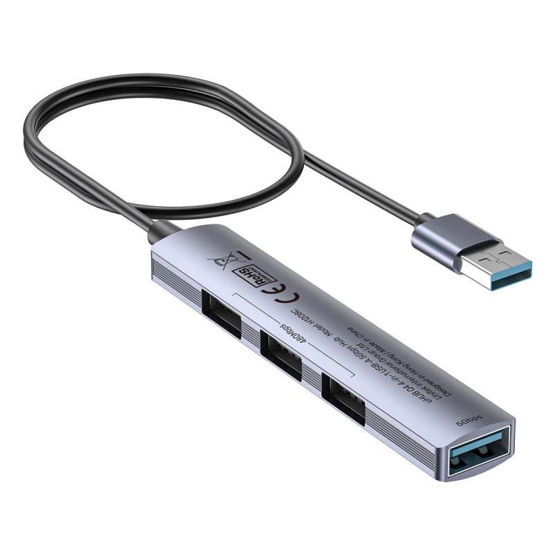 Unitek Kompaktowy hub USB-A 4 w 1 1x 5 Gbps 3x 480 Mbps