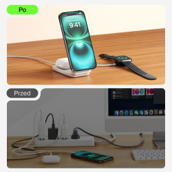 Belkin Ładowarka magnetyczna Qi2 25 W, składana 2w1, zasilacz 45W, biała