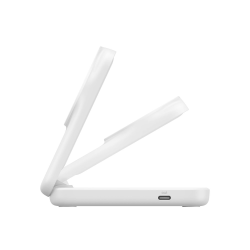 Belkin Ładowarka magnetyczna Qi2 25 W, składana 2w1, zasilacz 45W, biała