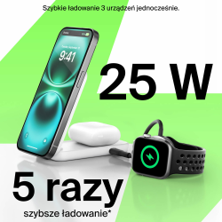 Belkin Ładowarka magnetyczna Qi2 25 W, składana 2w1, zasilacz 45W, biała
