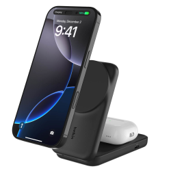 Belkin Ładowarka magnetyczna Qi2 25W, składana 2w1, zasilacz 45W, czarna