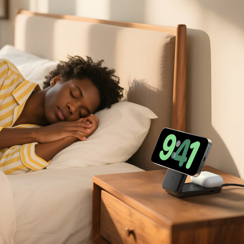 Belkin Ładowarka magnetyczna Qi2 25W, składana 2w1, zasilacz 45W, czarna