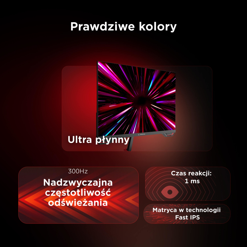 Rampage Crimson Monitor gamingowy 24,5'' 300Hz 1 ms Fast IPS