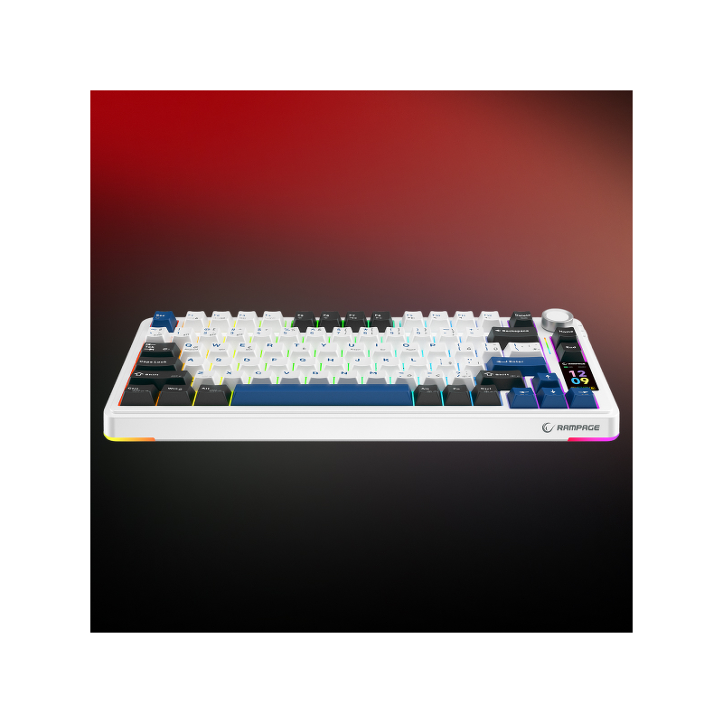 Rampage Quell Pro bezprzewodowa klawiatura mechaniczna Ekran, Gasket, Hot-Swap 2,4G + BT