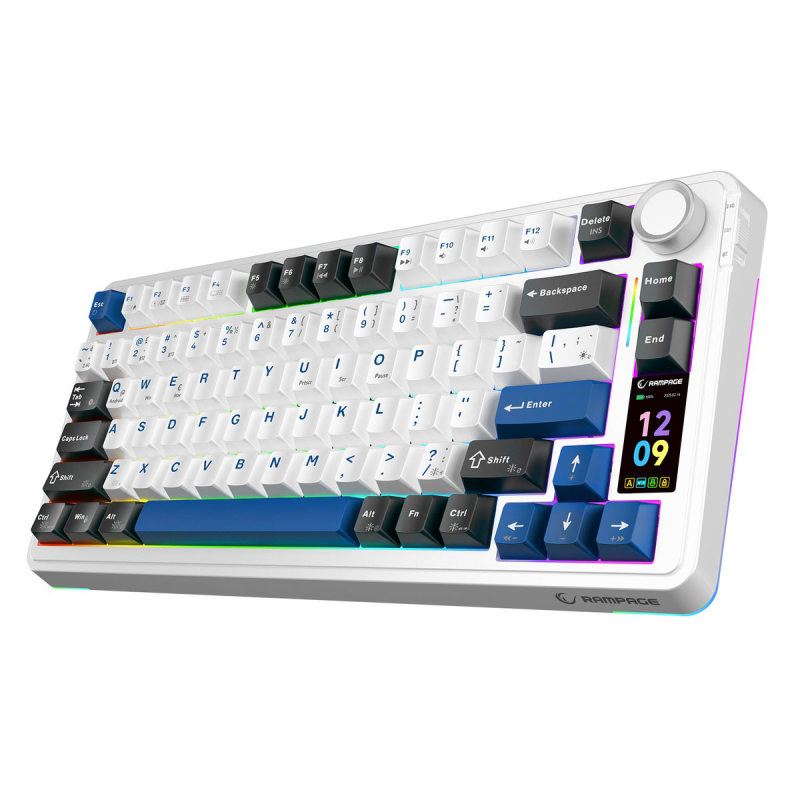 Rampage Quell Pro bezprzewodowa klawiatura mechaniczna Ekran, Gasket, Hot-Swap 2,4G + BT