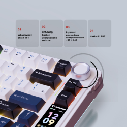 Rampage Quell Pro bezprzewodowa klawiatura mechaniczna Ekran, Gasket, Hot-Swap 2,4G + BT