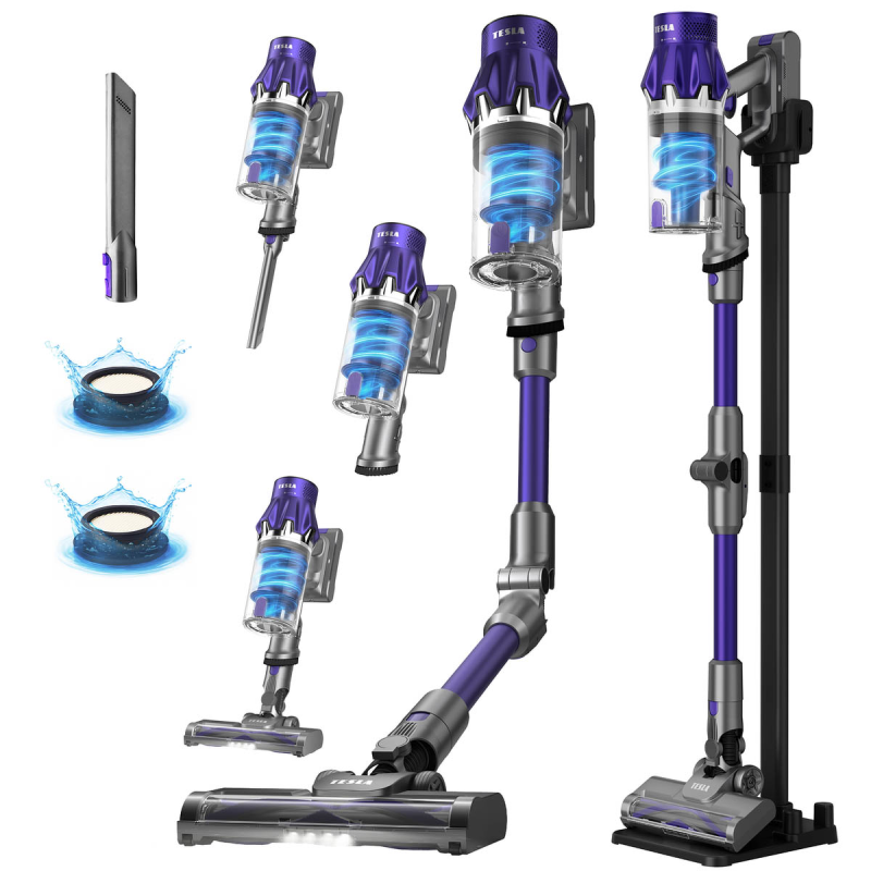 TESLA PureStar E50 PowerDock bezprzewodowy odkurzacz pionowy 2w1 z filtrem HEPA H13 i stacją dokującą