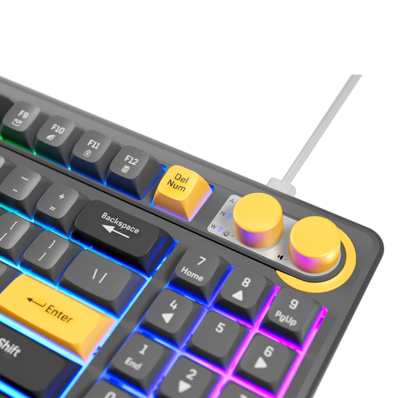 Rampage klawiatura gamingowa CYCLONE KNOB RGB 90%