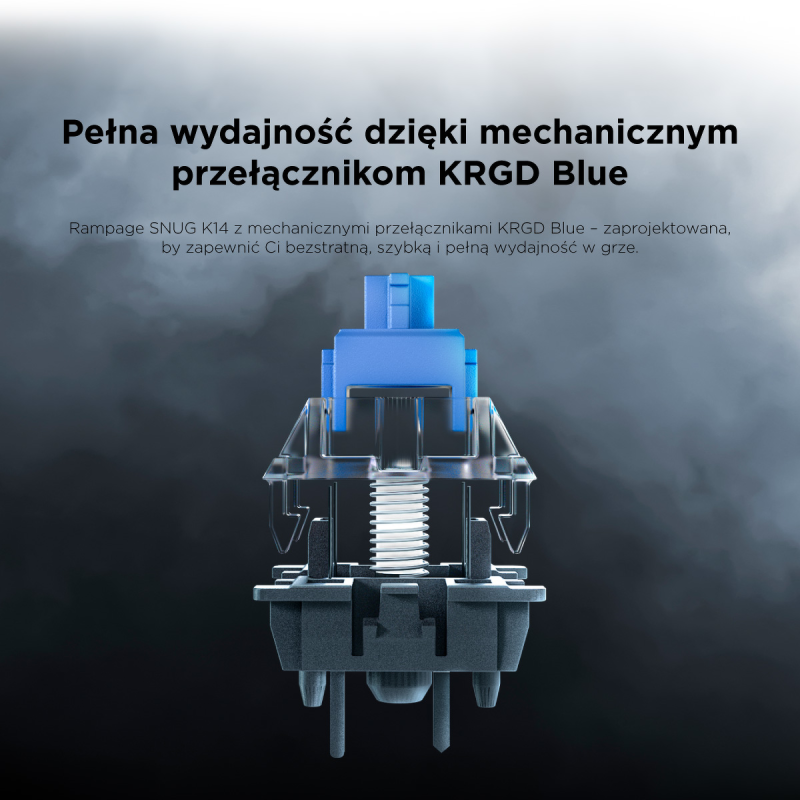Rampage Klawiatura gamingowa mechaniczna Snug RGB KRGD Blue szaro-biała