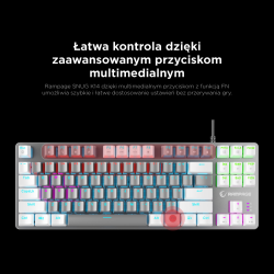 Rampage Klawiatura gamingowa mechaniczna Snug RGB KRGD Red szaro-biała