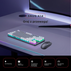 Rampage Klawiatura gamingowa mechaniczna Snug RGB KRGD Red szaro-biała
