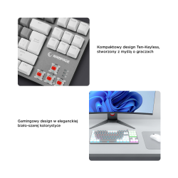 Rampage Klawiatura gamingowa mechaniczna Snug RGB KRGD Red szaro-biała
