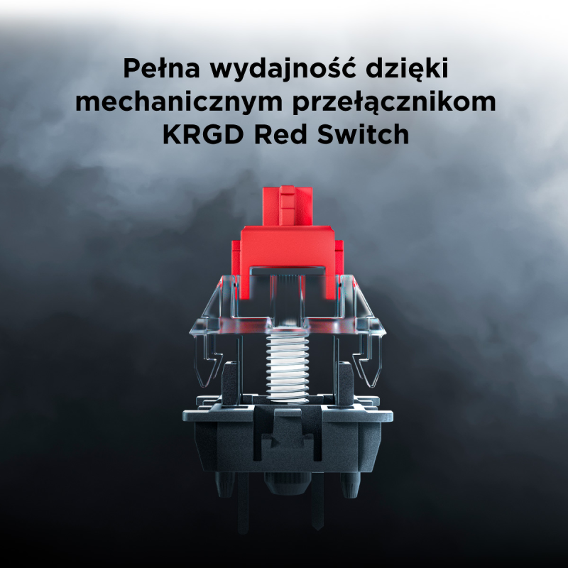 Rampage Klawiatura gamingowa mechaniczna Snug RGB KRGD Red biało-szara