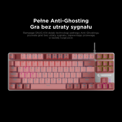 Rampage Klawiatura gamingowa mechaniczna Snug RGB KRGD Red biało-szara