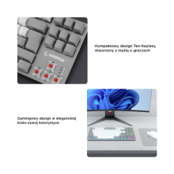Rampage Klawiatura gamingowa mechaniczna Snug RGB KRGD Red biało-szara