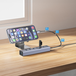 Unitek Aktywny Hub USB-C  3x USB-C 10Gbps  4x USB-A 5 Gbps z zasilaczem