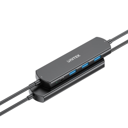 Unitek KVM Hub 10 Gbps – przełączanie między 2 hostami, 3×USB-A