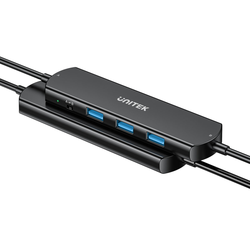 Unitek KVM Hub 10 Gbps – przełączanie między 2 hostami, 3×USB-A
