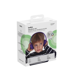 Belkin Słuchawki nauszne dla dzieci, bezprzewodowe, fioletowe