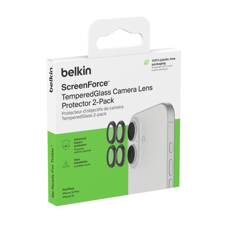Belkin Szkła ochronne na obiektywy aparatu iPhone 17 / 16 / 16 Plus, 2 zestawy