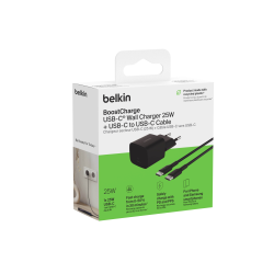 Belkin Ładowarka USB-C 25W PD 3.1, kompaktowa, kabel USB-C, czarna