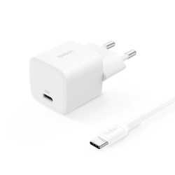 Belkin Ładowarka USB-C 25W PD 3.1, kompaktowa, kabel USB-C, biała