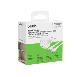 Belkin Ładowarka USB-C PD 3.1 20W, kompaktowa, kabel, biała