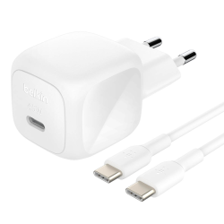 Belkin Ładowarka USB-C 45W, PD 3.1, BoostCharge, kompaktowa, kabel USB-C, biała