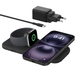 Belkin Ładowarka magnetyczna Qi2 15W, 2w1, składana, podróżna, Apple Watch