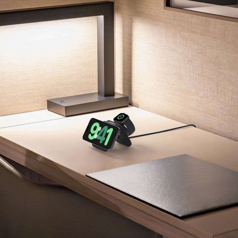 Belkin Ładowarka magnetyczna Qi2 15W, 2w1, składana, podróżna, Apple Watch