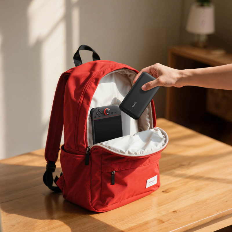 Belkin Powerbank 20 000 mAh do Nintendo Switch 2, 30W, wbudowany kabel USB-C, czarny