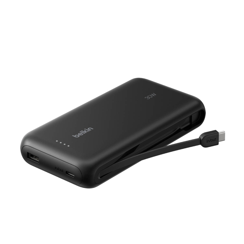 Belkin Powerbank 20 000 mAh do Nintendo Switch 2, 30W, wbudowany kabel USB-C, czarny