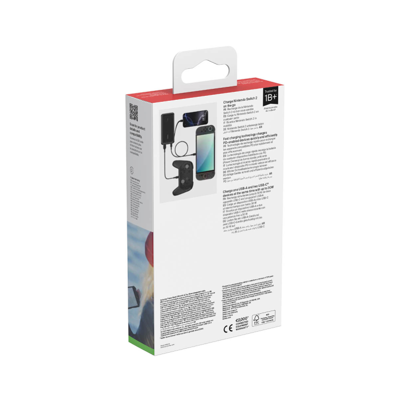 Belkin Powerbank 20 000 mAh do Nintendo Switch 2, 30W, wbudowany kabel USB-C, czarny